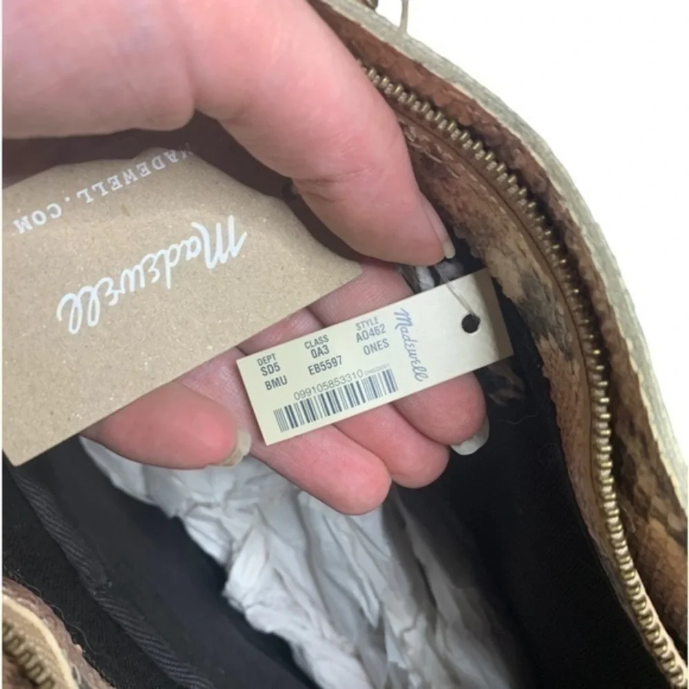 Madewell Leather Belt Bag Snake Embossed Edition NWT